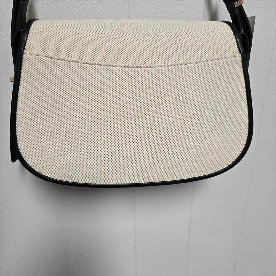 Cream and Black Shoulder Bag by Michael Kors