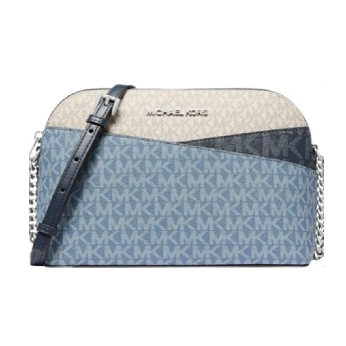 Michael Kors Jet Set Travel Color-block Signature Logo Crossbody Bag Denim 35S