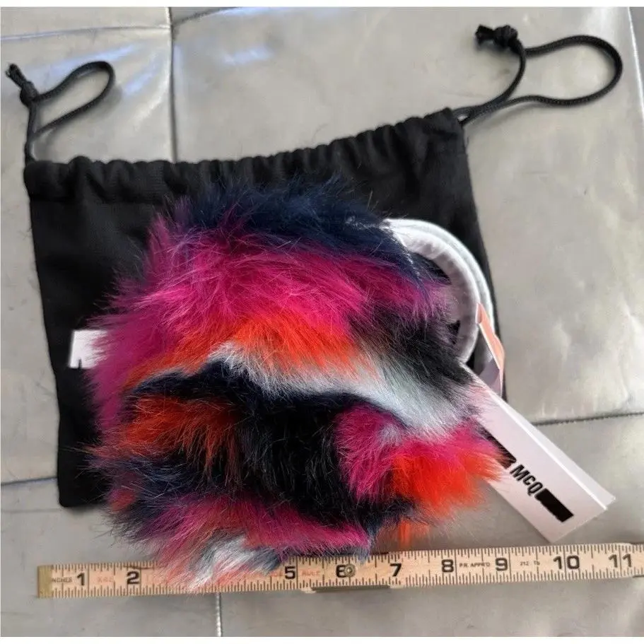 Alexander Mcqueen Mcq Pyramid Neon Fur Pouch Wristlet 2016 by Alexander McQueen