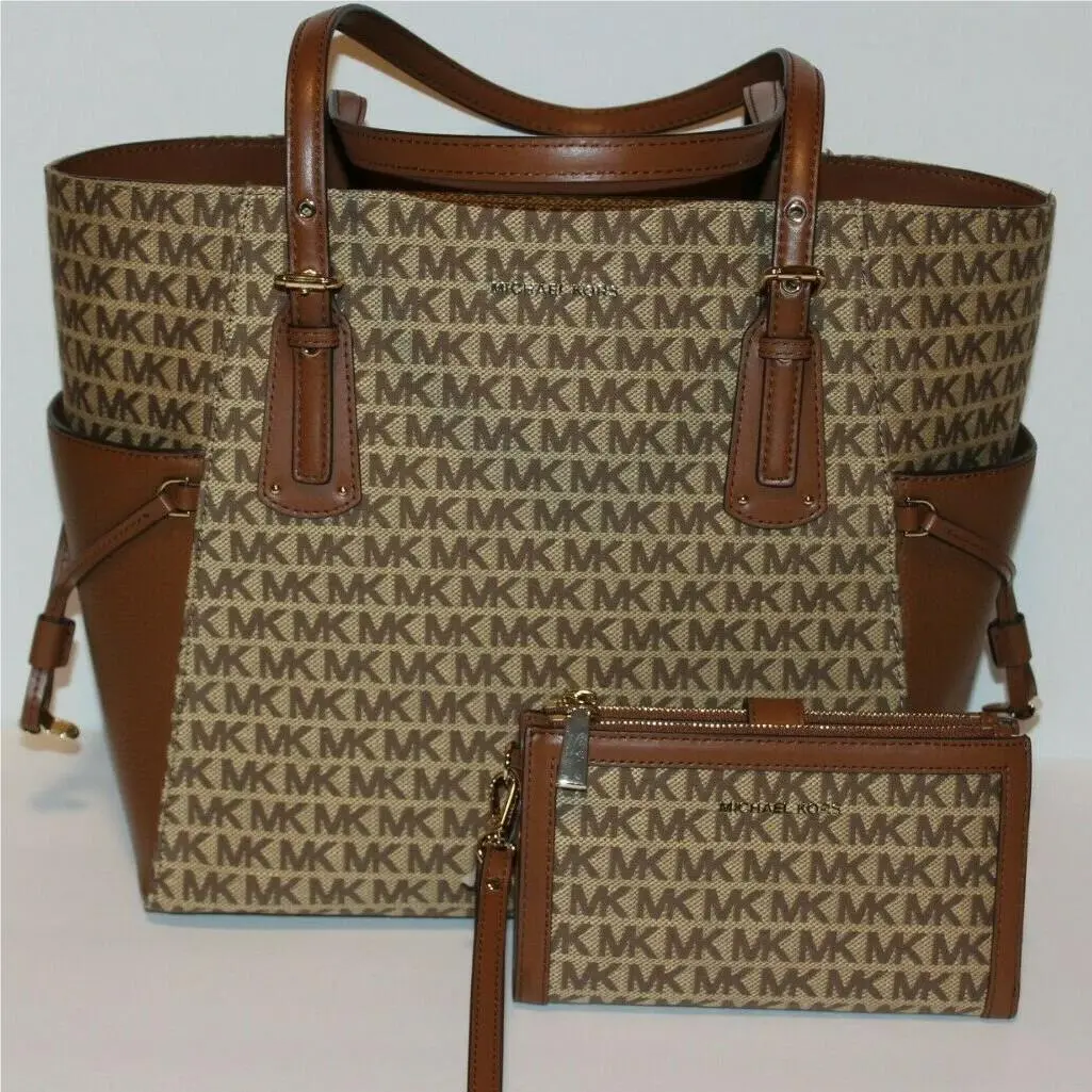 Kors Voyager East West Logo-print Tote with Matching Wallet