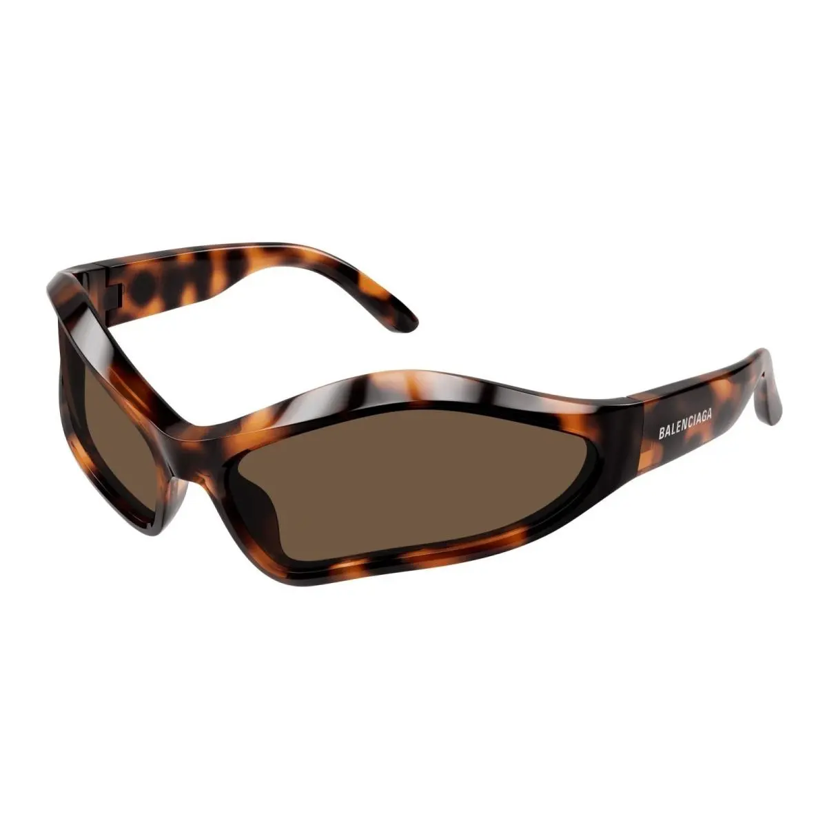Unisex Havana Shield Sunglasses Brown Lens BB0314S-002-77 by Balenciaga