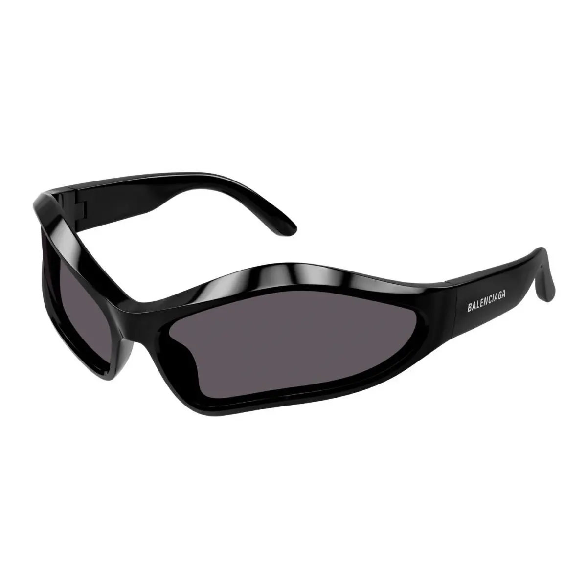 Unisex Black Irregular Sunglasses Grey Lens - BB0314S-001-77 by Balenciaga
