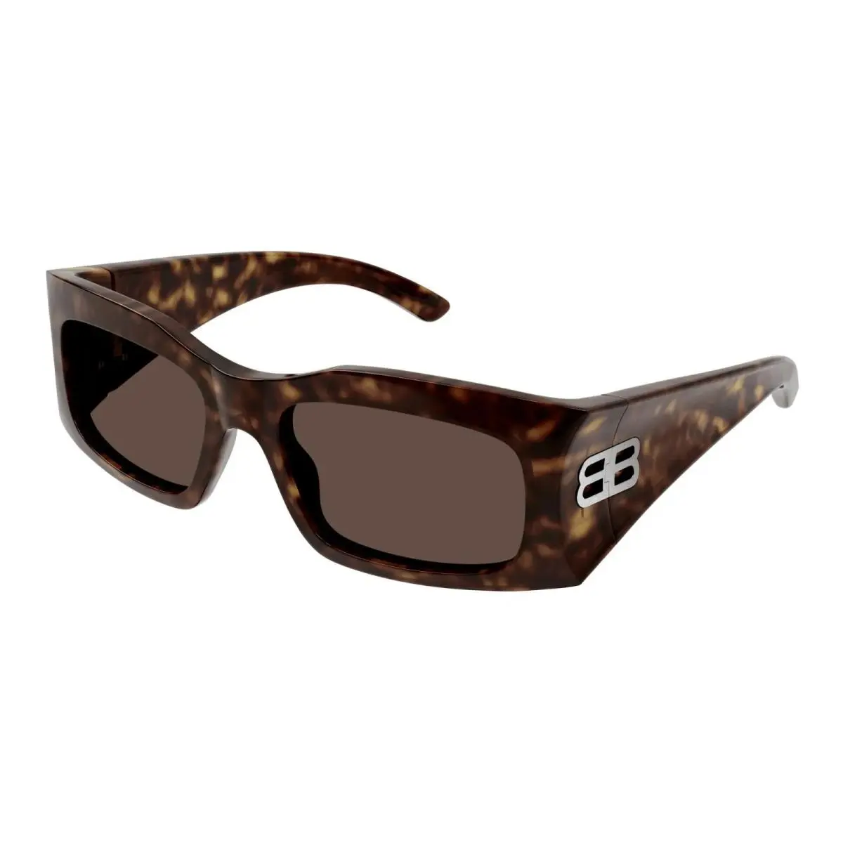 Unisex Havana Rectangular Sunglasses Brown Lens - BB0291S-003-58 by Balenciaga