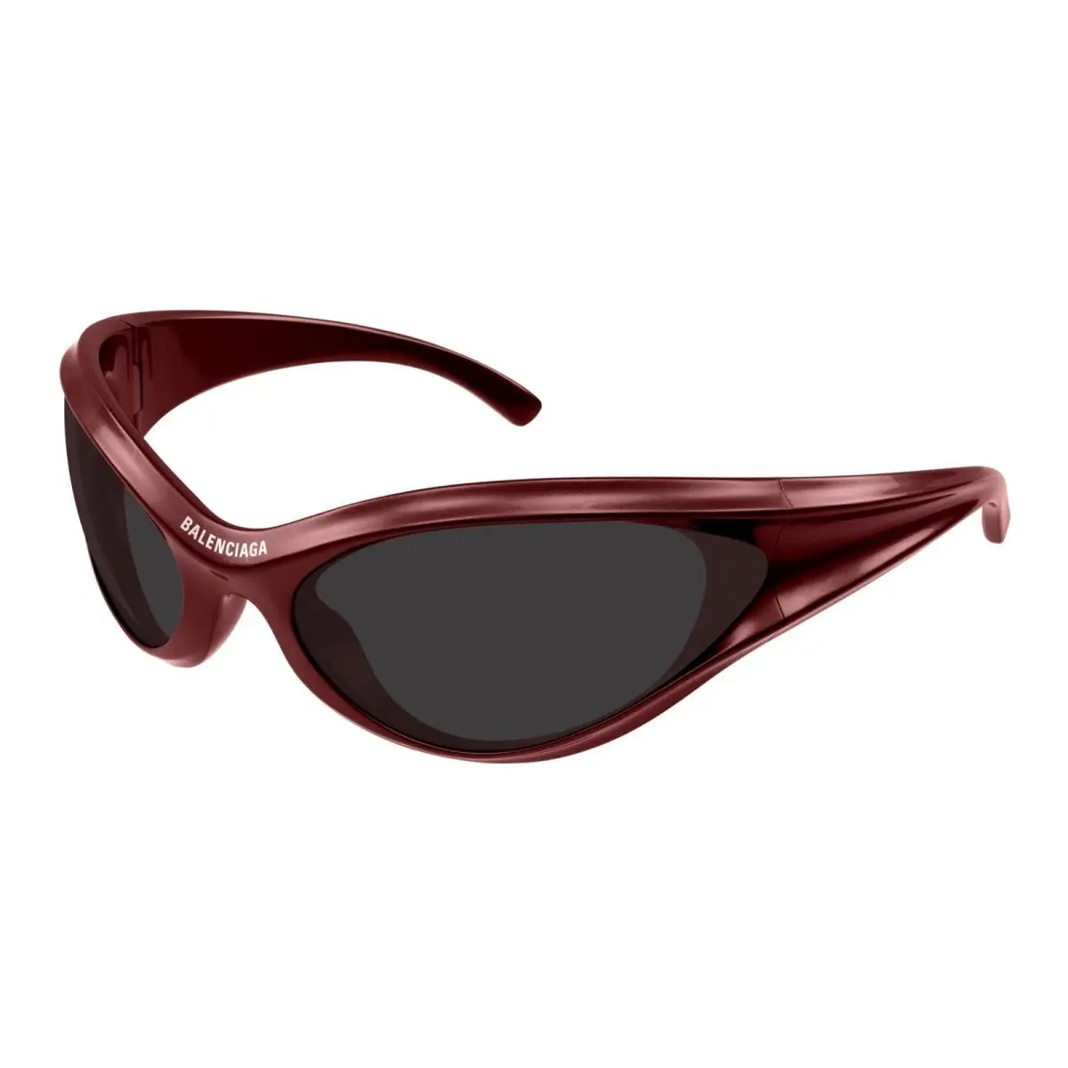 Balenciaga Unisex Burgundy Wrap Shield Sunglasses Grey Lens - BB0317S-002-99