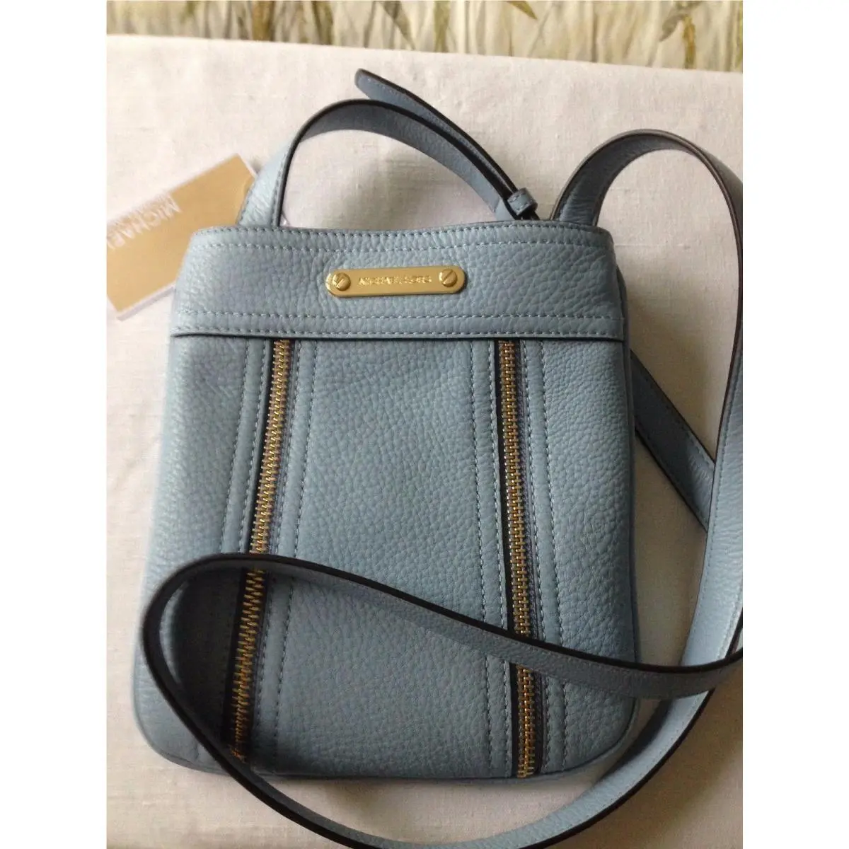 Michael Kors Moxley Crossbody Shoulder Bag Blue Leather
