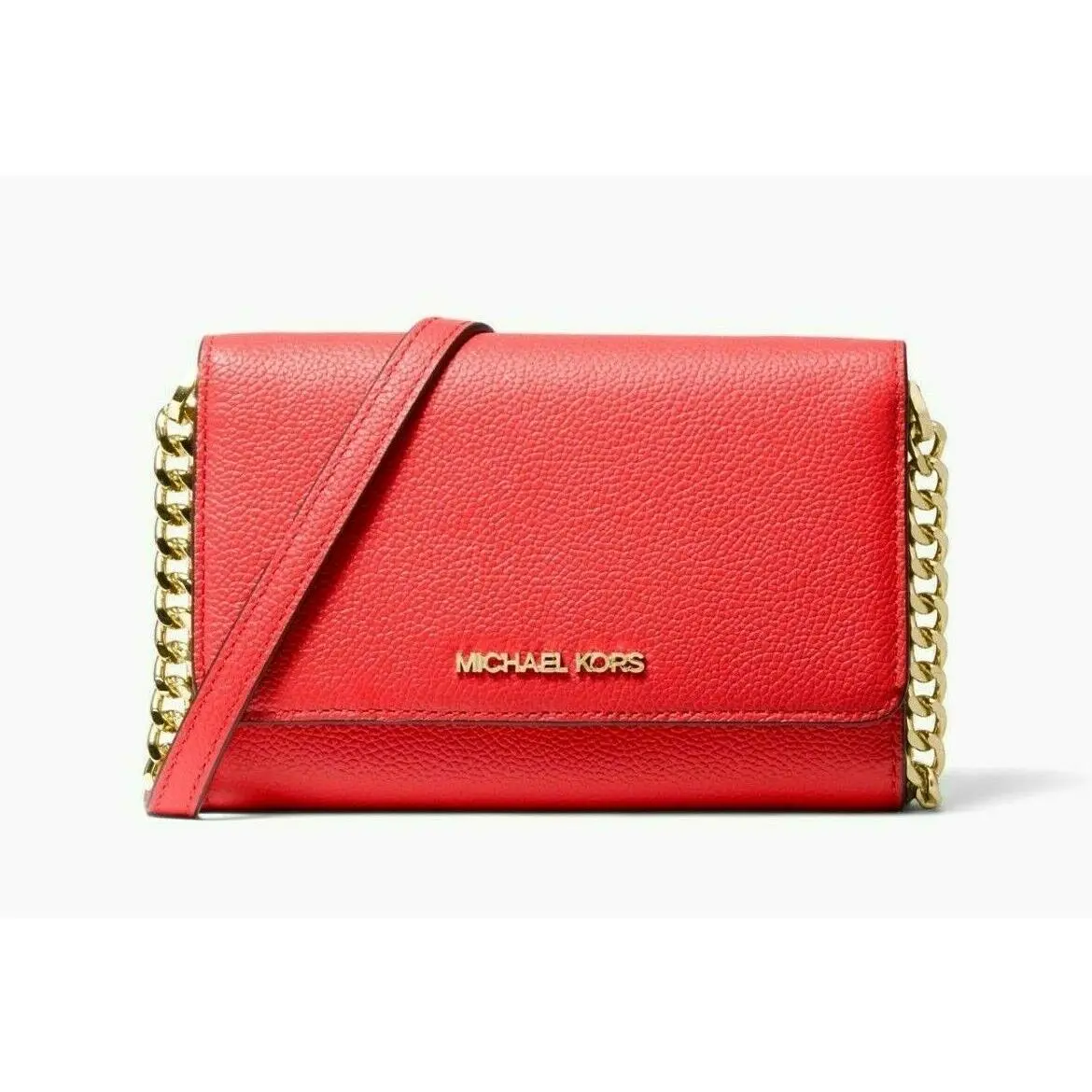 Michael Kors Jet Set Travel Medium Phone Crossbody Coral Reef / Dust Bag