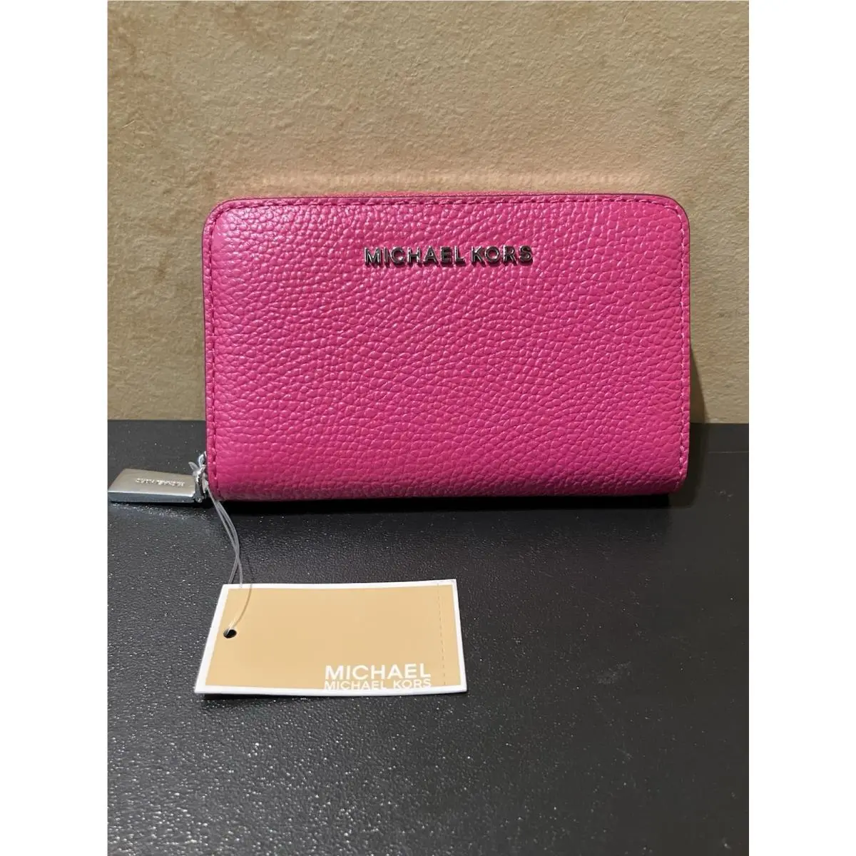 Michael Kors Jet Set Zip Around Card Case Wallet 5”x3.25”