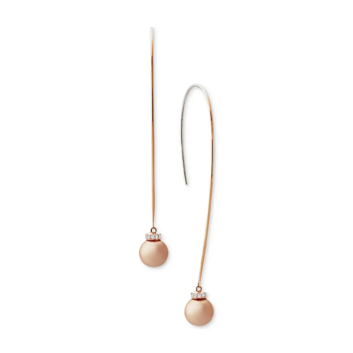 Artificial Pearl Rose Gold-tone Drop Earrings Retail by Michael Kors