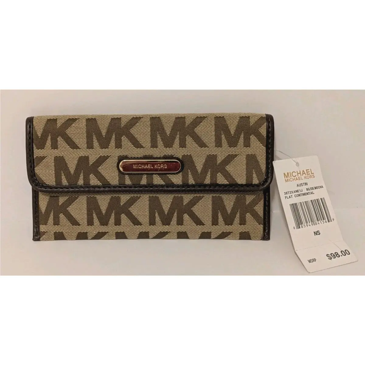 Michael Kors Wallet Austin Flat Continental 38T2XANE1 J BG EB Mocha