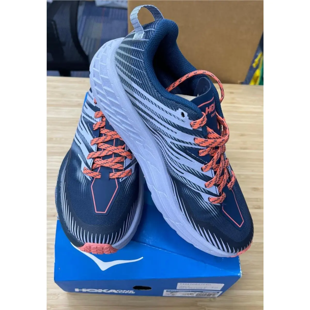 Hoka One One Women`s Speedgoat 4 Running Blue Shoes Size US7-EU38 2/3