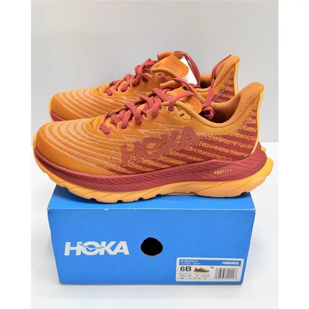Hoka W Mach 5 Luxury Amber Women’s Running Shoes Size 6B – w/ Box