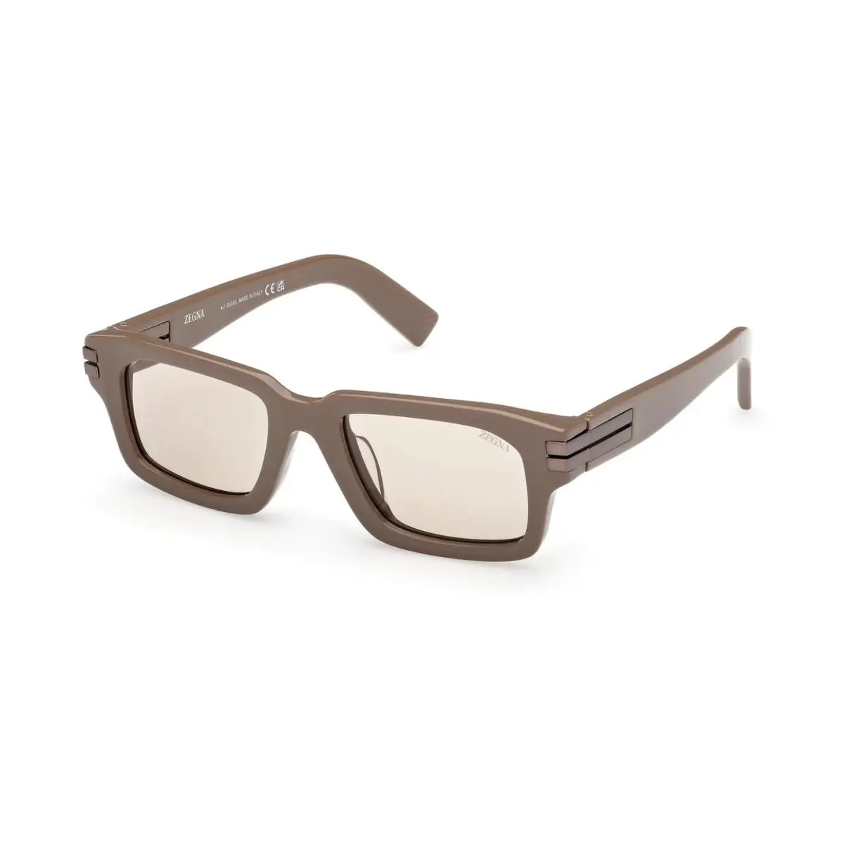 EZ 0225 Sunglasses 45E Shiny Light Brown/ Light Brown 51 by Ermenegildo Zegna