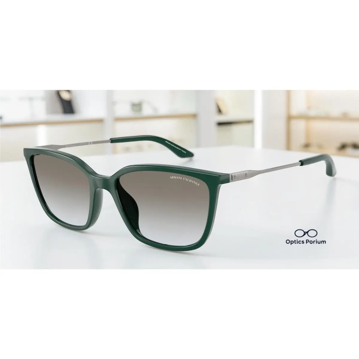 AX4171SU 840911 Dark Green Grey Gradient 55mm Women`s Sunglasses by Armani Exchange