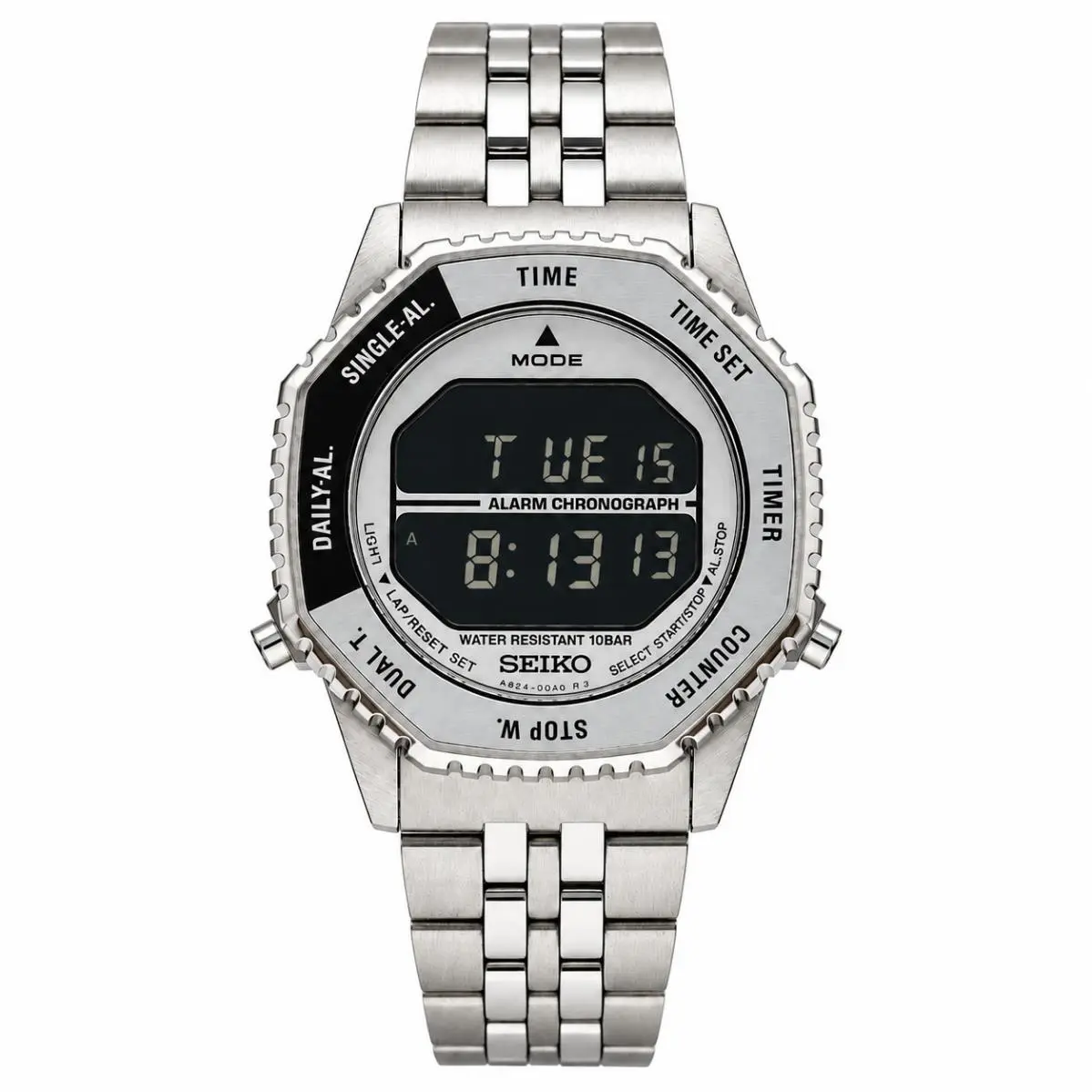 Rotocall 37 MM Digital Silver Quartz Men`s Watch HFL002 by Seiko