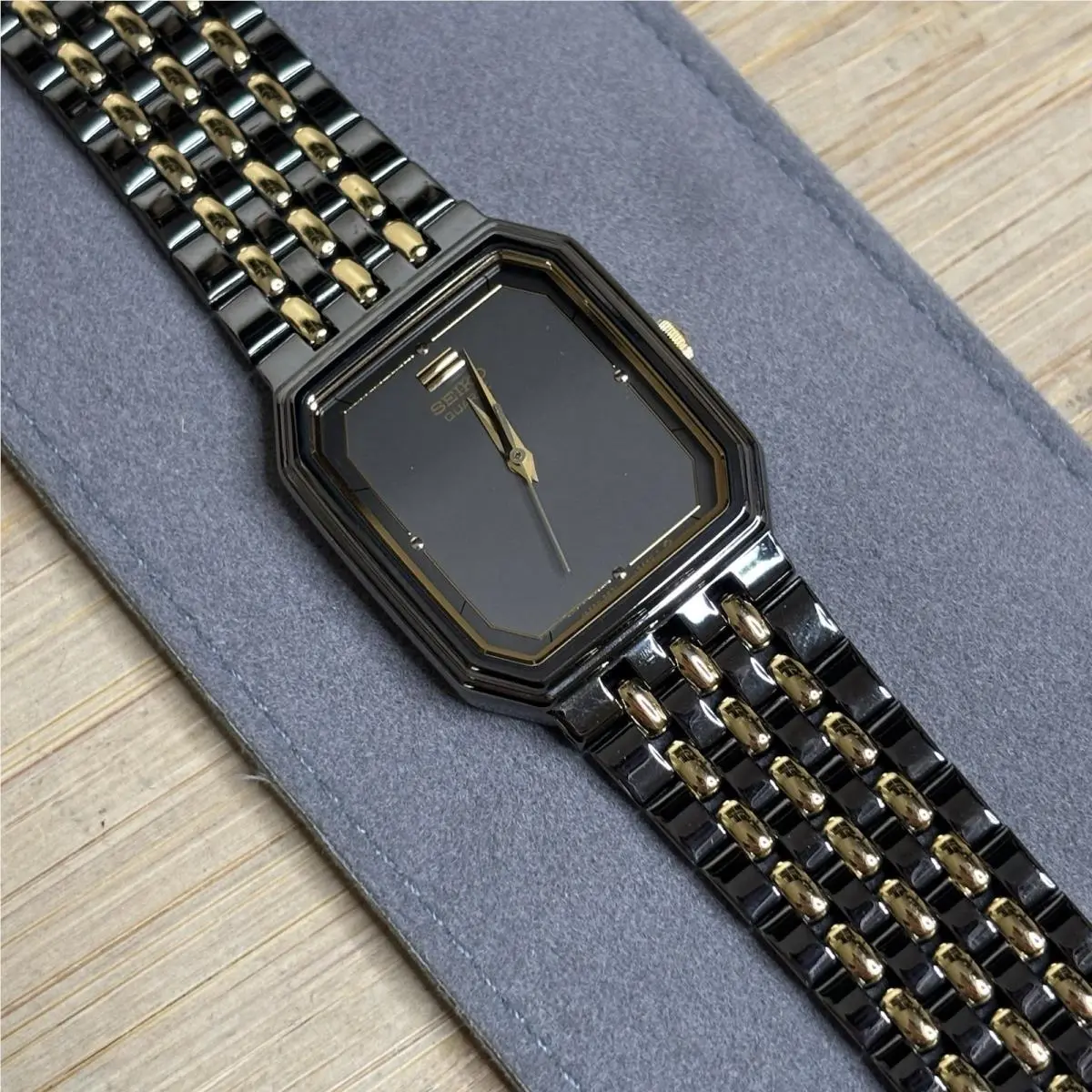 Nos Neo Vintage  5P31-5A59 Rare Tank Unisex Men`s Watch Two Tone by Seiko