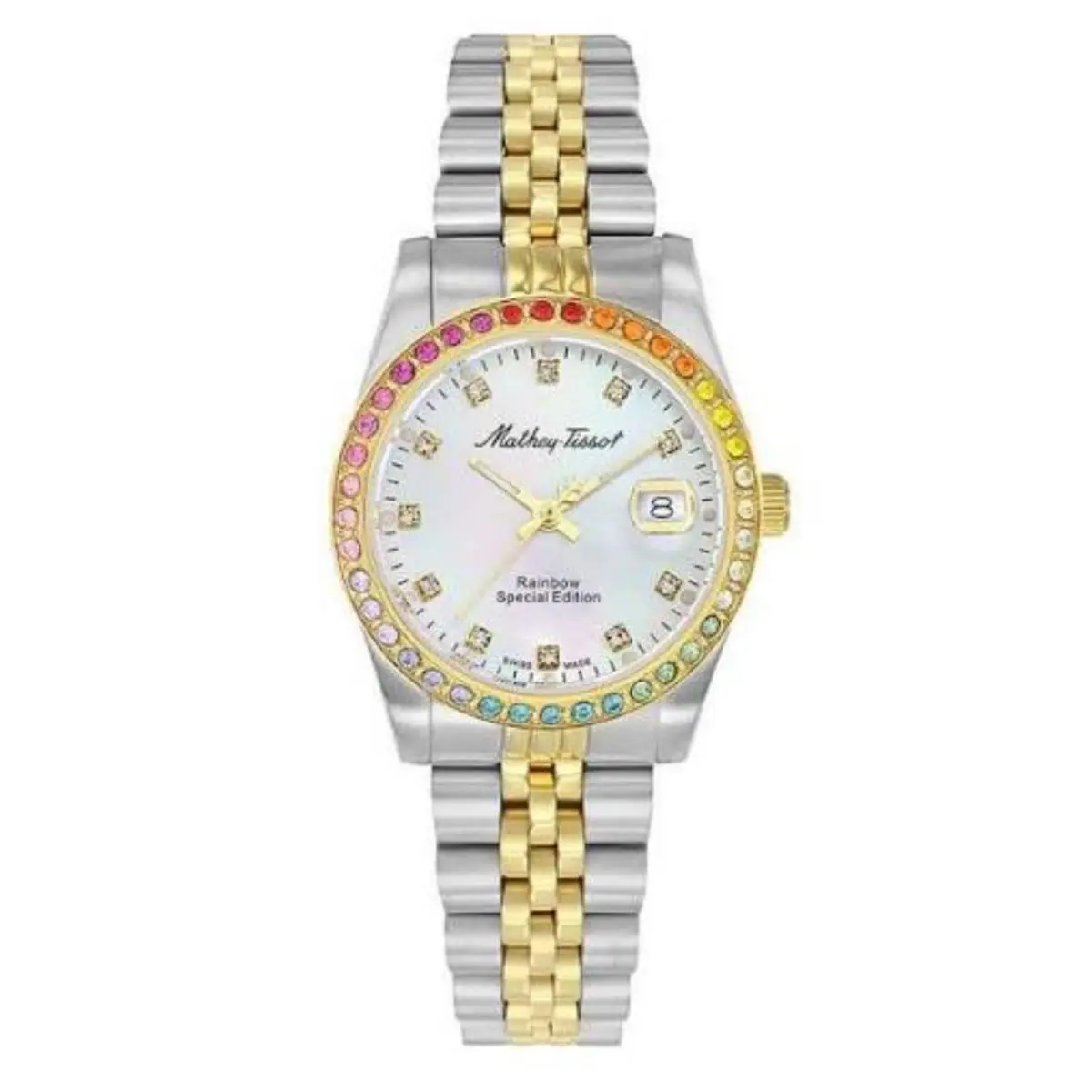 Mathey Tissot Women`s Rainbow White Dial Watch - D809BQYI