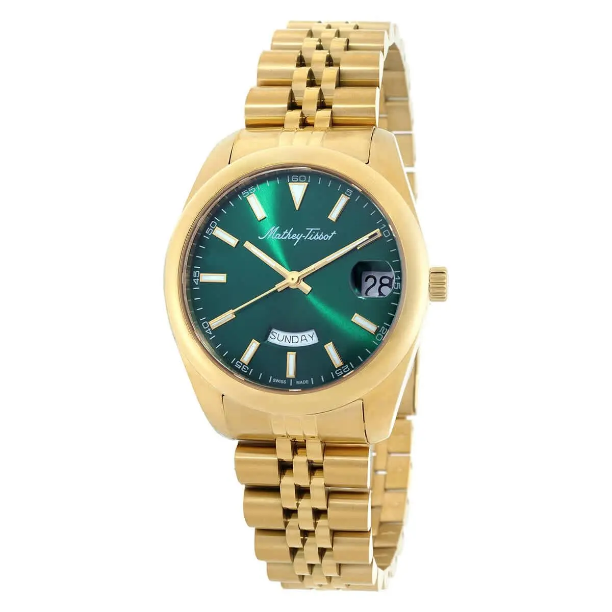 Mathey-tissot D510PV Mathy Day-date Green Dial 34 mm Men`s Watch