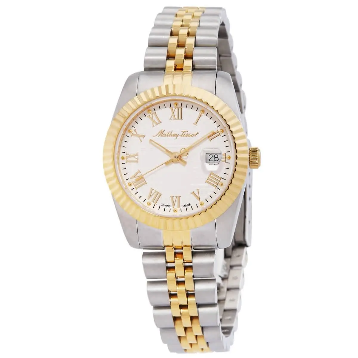 Mathey-tissot Mathy Iii Roman Quartz White Dial Ladies Watch D810BBR by Tissot