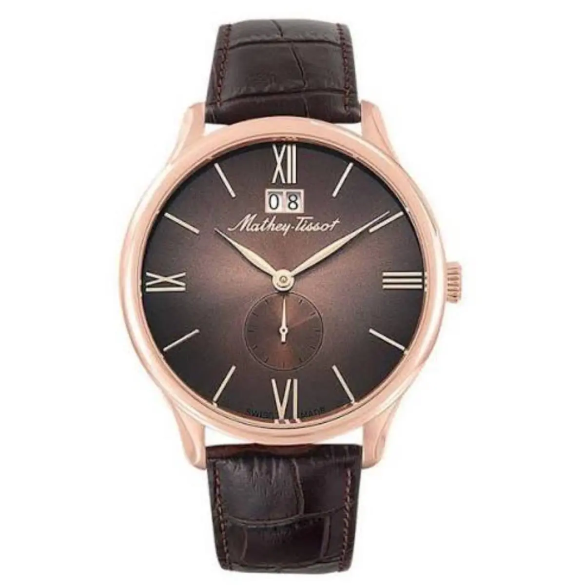 Mathey Tissot Men`s Edmond Brown Dial Watch - H1886QPM