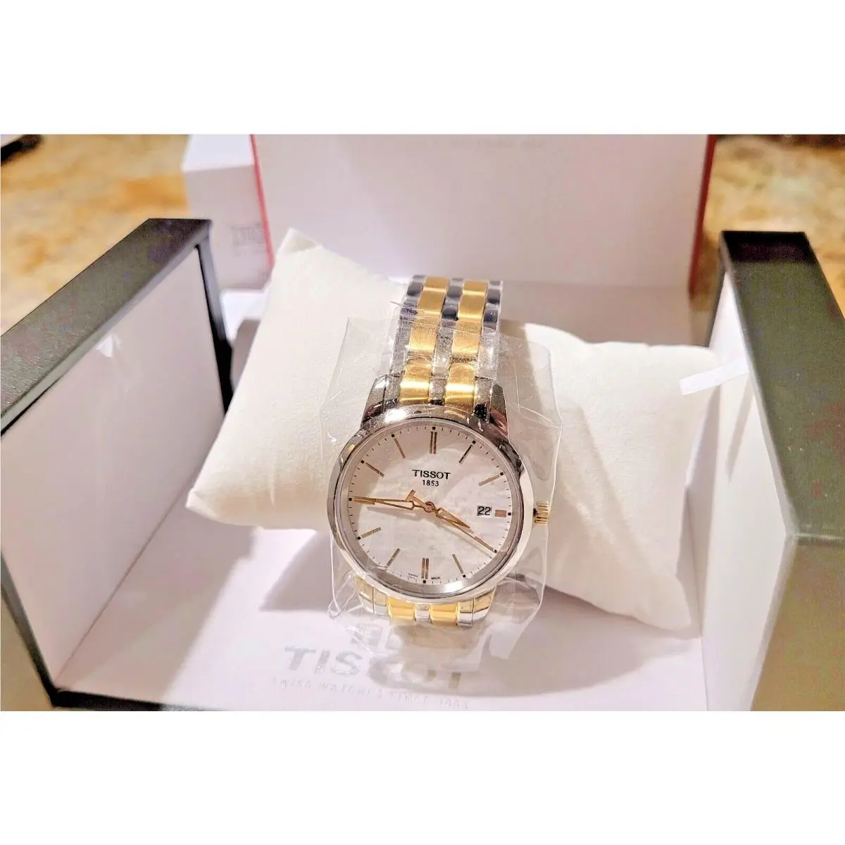 Tissot Men`s Swiss Classic Dreams 2-Tone Pvd Stainless Steel Bracelet Watch