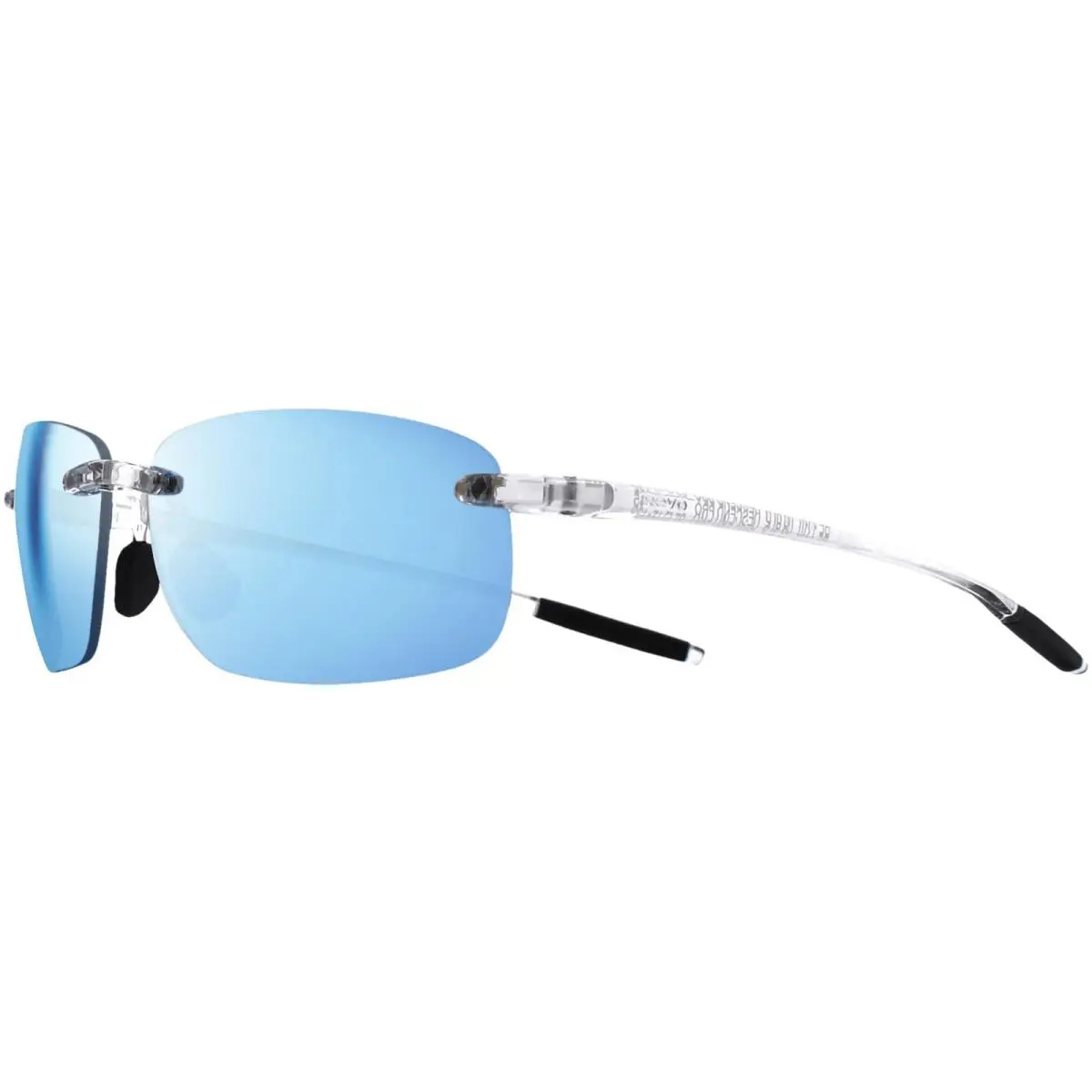 Descend Pro Polarized Photochromic Rimless Wrap w/ Mirror Lens RE1210 Japan Crystal Clear/Blue Water (09BLP) by Revo