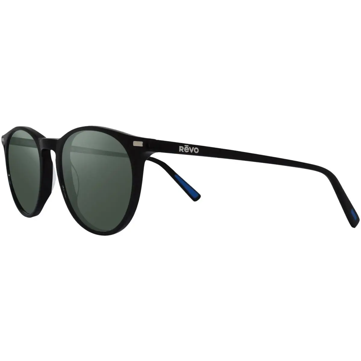 Sierra Polarized Black Round Sunglasses w Keyhole Bridge RE116101SG50 Italy by Revo