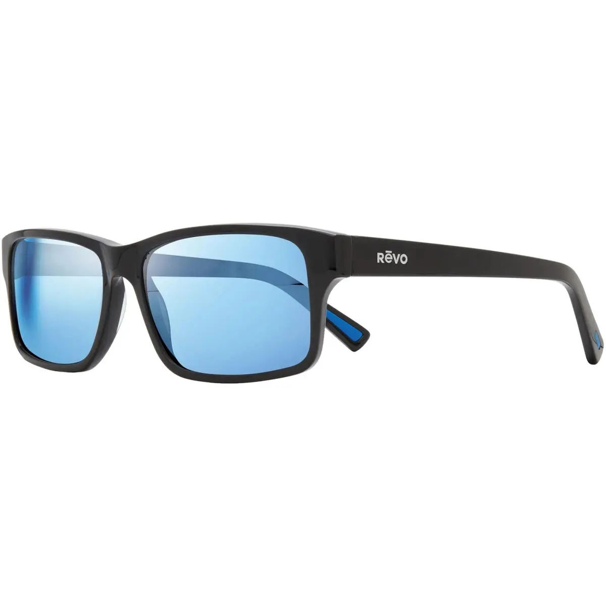 Finley Polarized Black Rectangle Sunglasses w/ Mirror Lens RE111201BL Japan by Revo