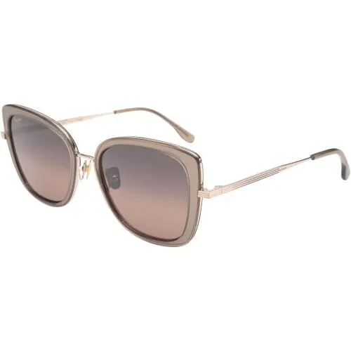 Violet Lake MJ843 Sunglasses Transparent Taupe with Gold by Maui Jim