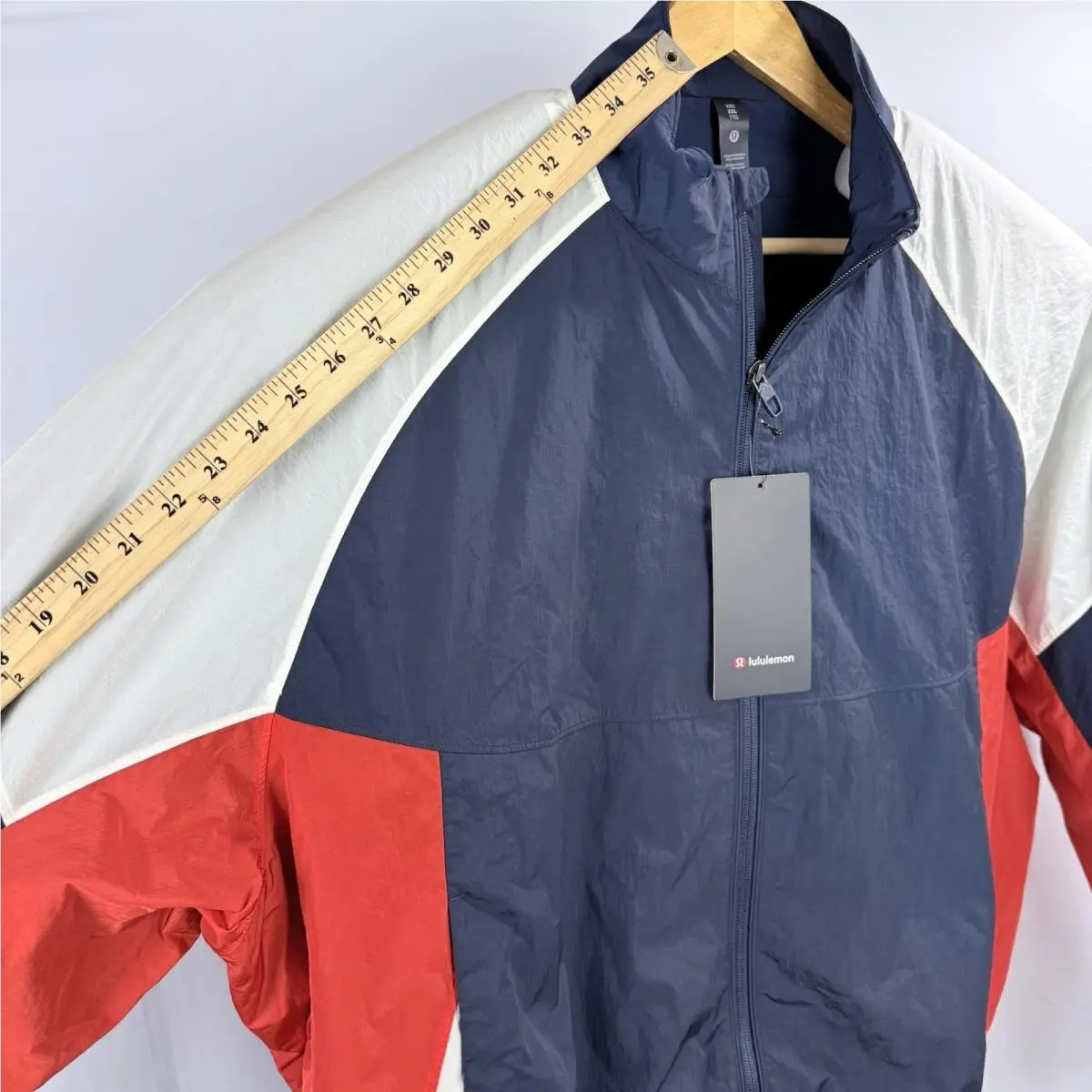Lululemon clothing - Nylon Oversized Track Jacket - Nylon Oversized Track Jacket - Navy, White, Red 10