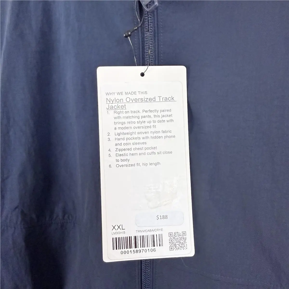 Lululemon clothing - Nylon Oversized Track Jacket - Nylon Oversized Track Jacket - Navy, White, Red 3