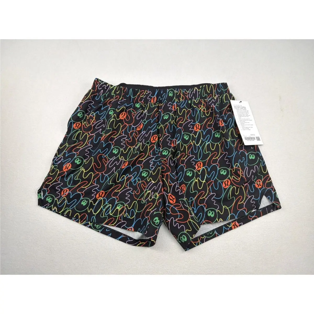 Lululemon Mile Maker Ripstop Short 6 Lined SW Seawheeze Black Multi Mens L