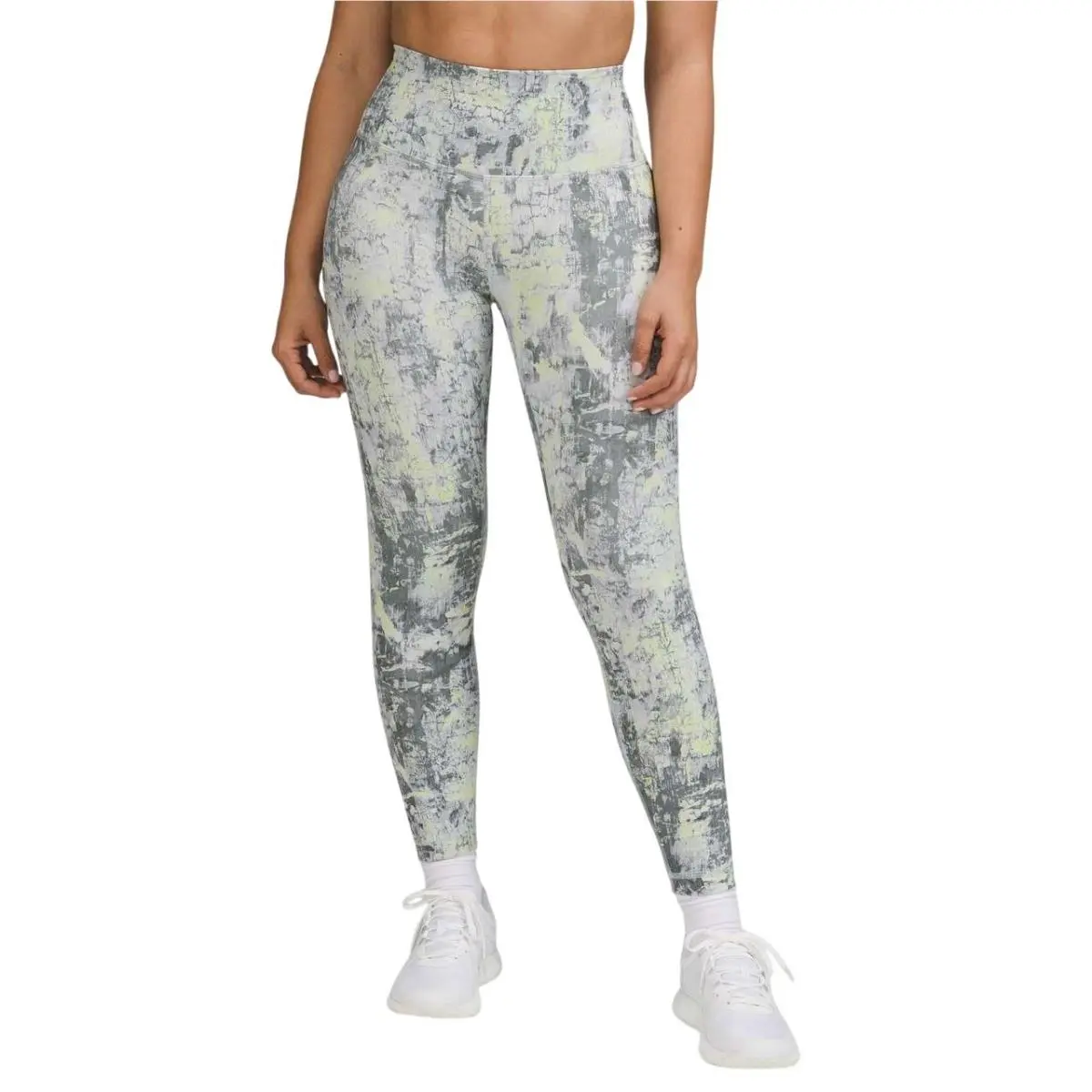 Lululemon Wunder Train Contour Fit High-rise Tight 25 Grey/yellow Size 2