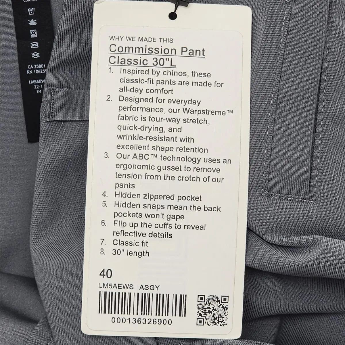 Lululemon clothing - Lululemon Commission Pant - Commission Pant - Gray 7