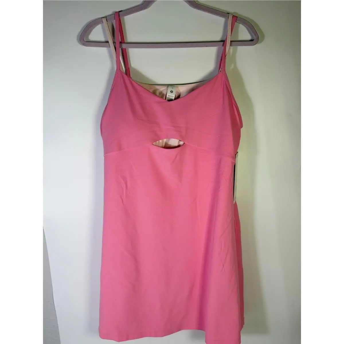 Lululemon Align Layered Dress Pink Women`s Size 14 Built-in Bra Nulu