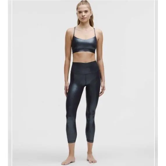 Lululemon Align High-rise Ribbed Pant 25 Shine Size 12 Foil Black Night