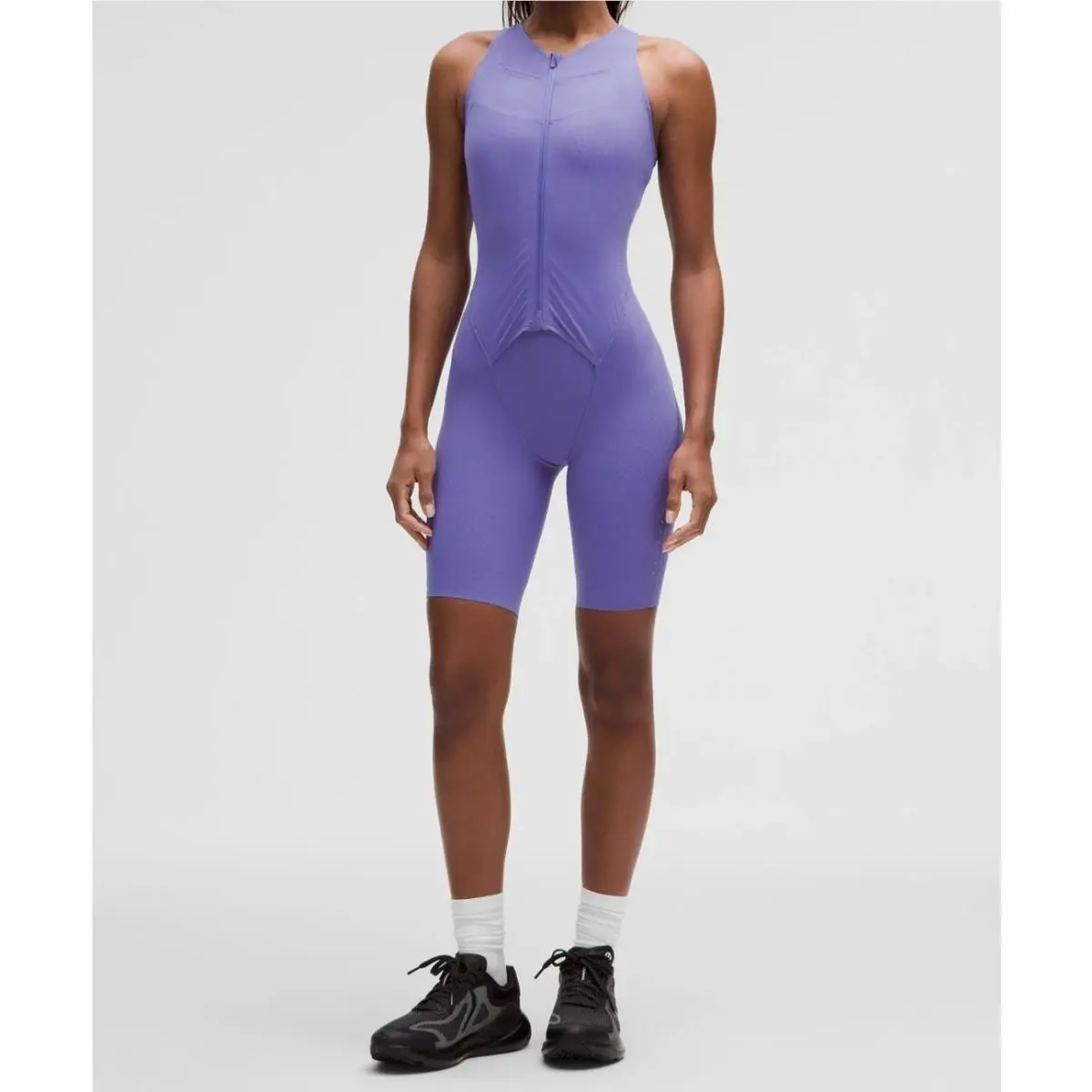 Lululemon One Piece Senseknit Running Suit Purple Gymnastics Yoga Shorts 6