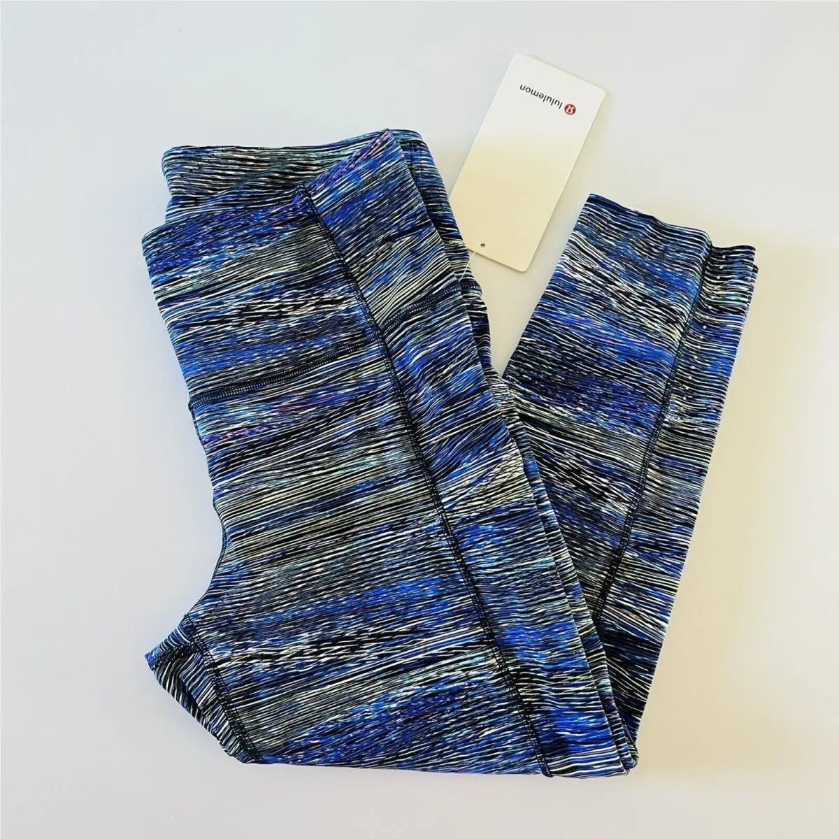 Lululemon Athletica Interconnect Blue Multi F F HR Crop 19 Leggings - US 8