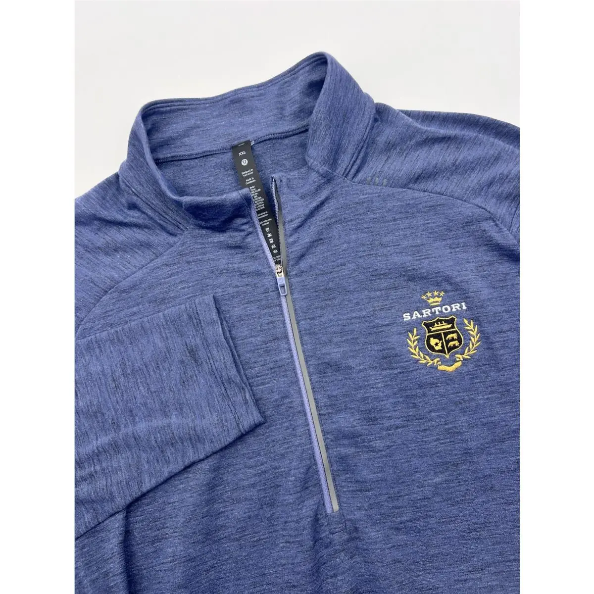 Lululemon Surge Warm Men`s 2XL Slim Fit Sartori 1/2 Zip Pullover Blue