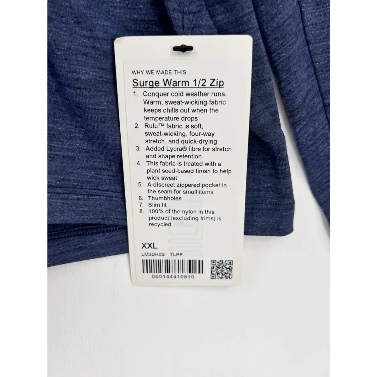 Lululemon clothing - Surge Warm 1/2 Zip - Surge Warm Zip - LM3DH0S - Blue 3