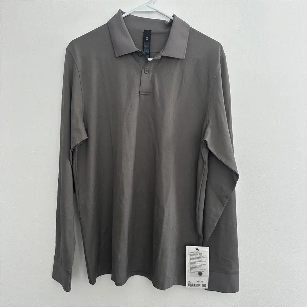 Lululemon clothing - Classic-Fit Pique Long-Sleeve Polo - Pique Polo - Gray 0