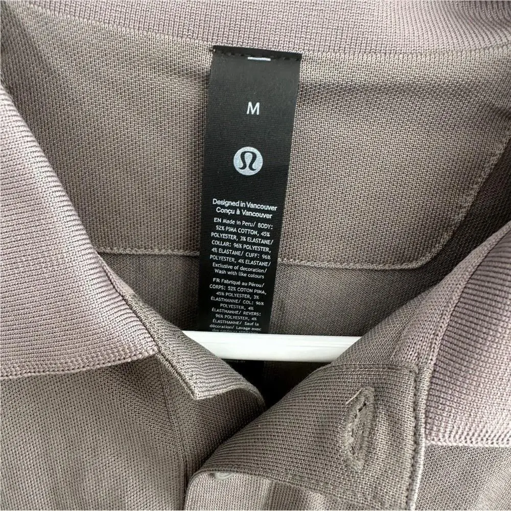 Lululemon clothing - Classic-Fit Pique Long-Sleeve Polo - Pique Polo - Gray 2
