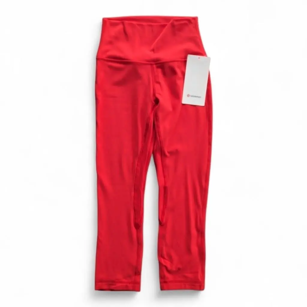 Lululemon Align Crop Leggings 21” Inseam Bright Coral Sz 4 High Waist