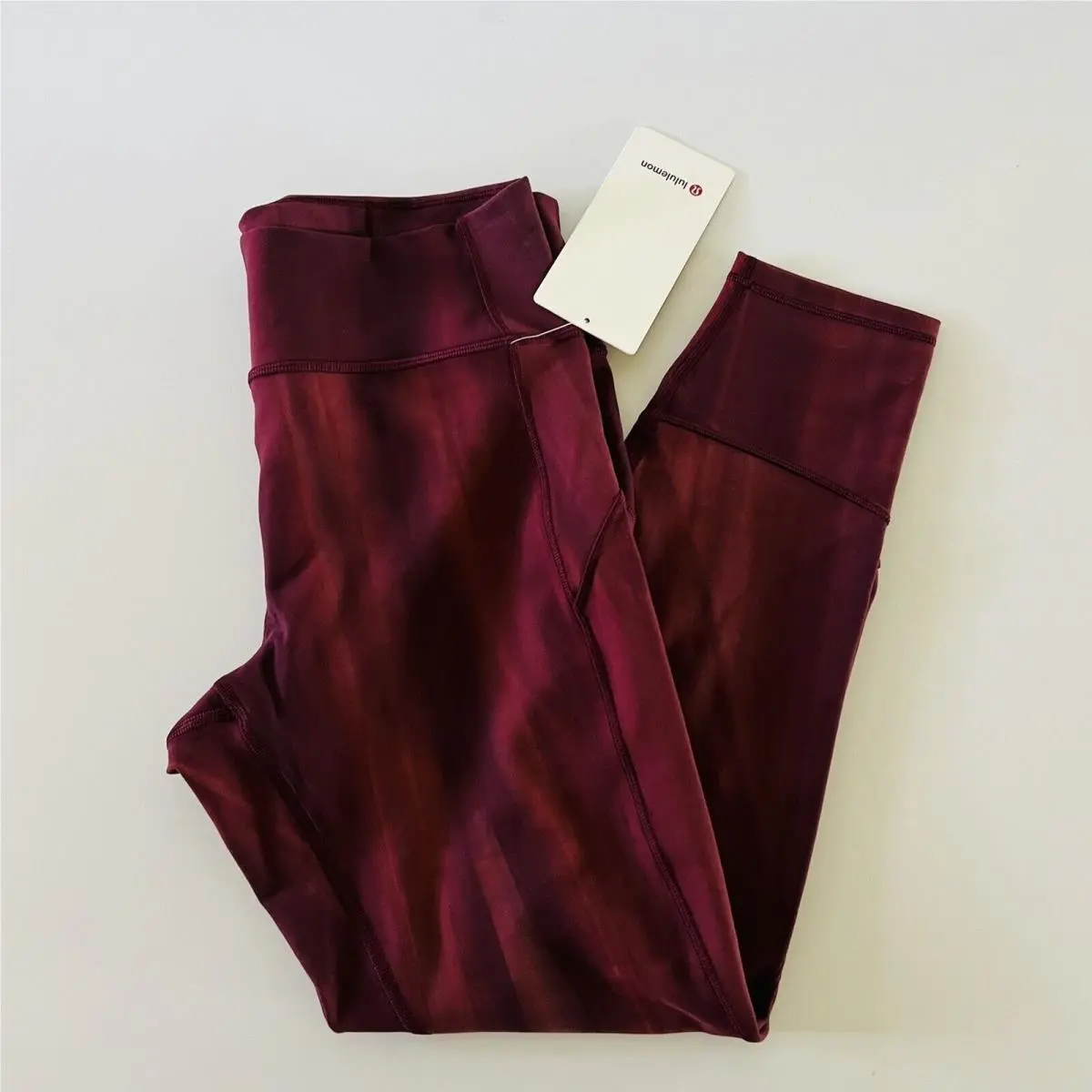 Lululemon Athletica Linear Spray Garnet In Movement HR Tight 25 Leggings-us 10