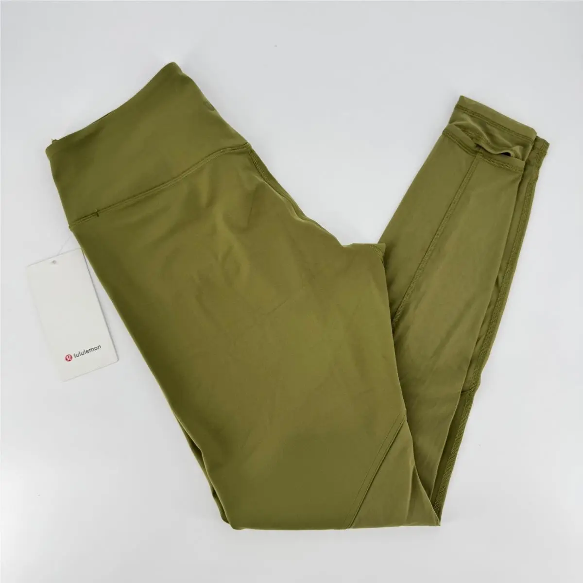 Lululemon Nulu Crisscross Mesh Stirrup Tight Bronze Green LW5ERXS Womens Size 12