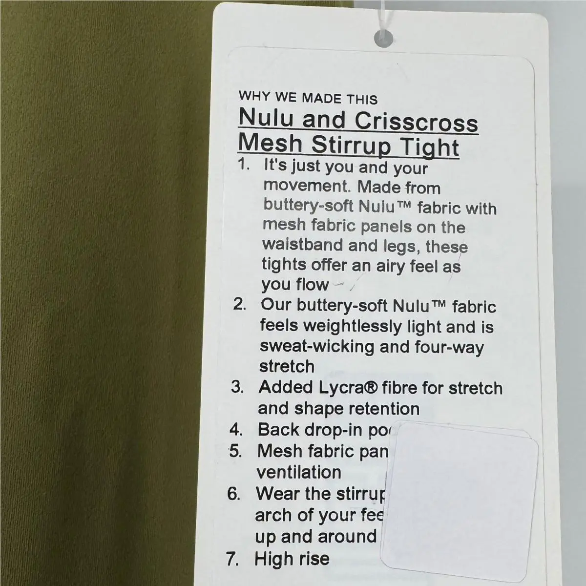 Lululemon clothing - LW5ERXS - Green 3