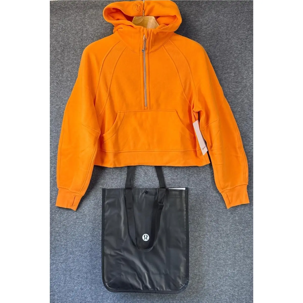 Lululemon Scuba Oversized Half-zip Hoodie Womens Xs/s Tiger Orange with Bag