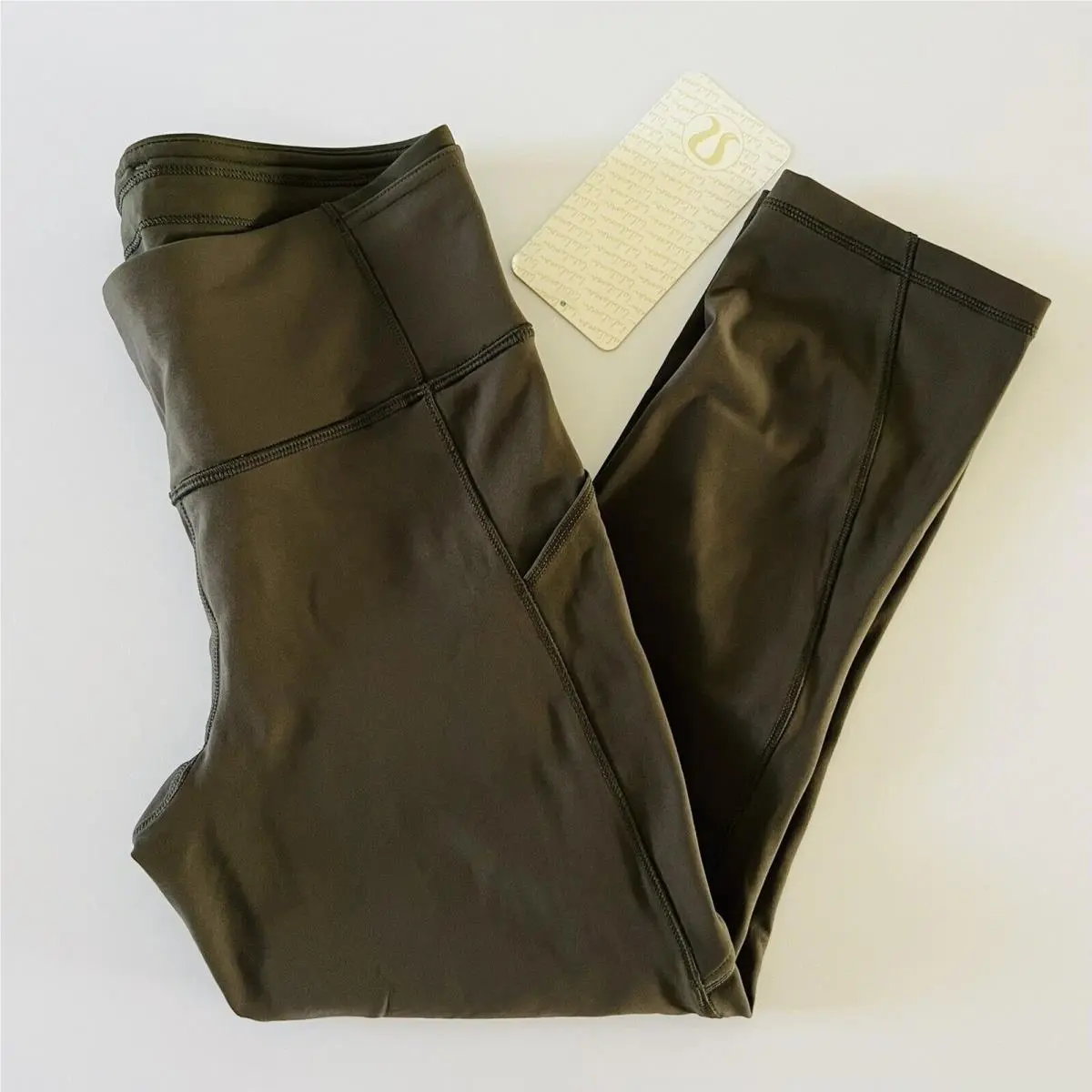 Lululemon Athletica Dark Olive Run On Crop Leggings - US 6