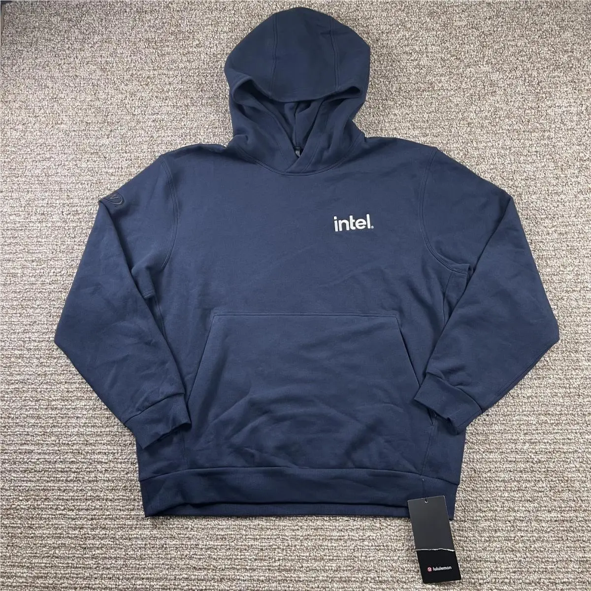 Lululemon Intel x Cdw Logo Steady State Pullover Hoodie Blue Size Large