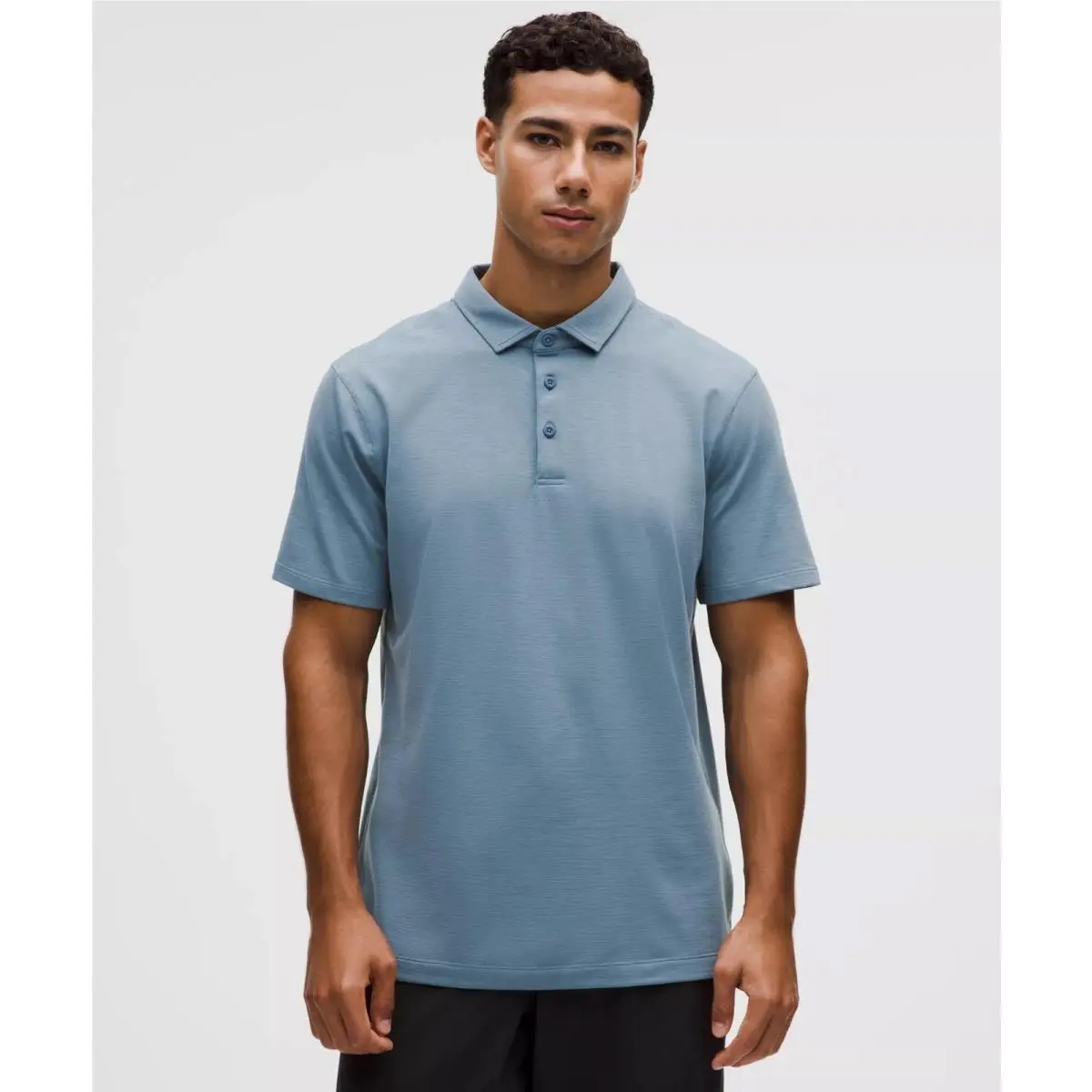 Lululemon Evolution Blue Short Sleeve Polo Shirt Large Stretch Sweat-wicking