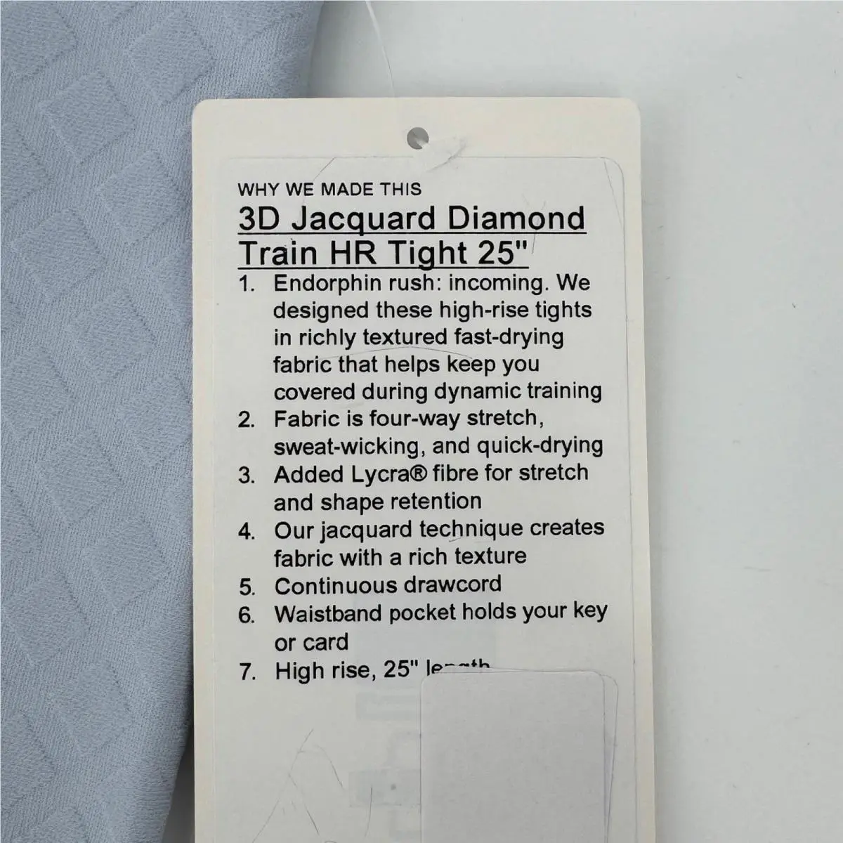 Lululemon clothing - 3D Jacquard Diamond Train HR Tight 25